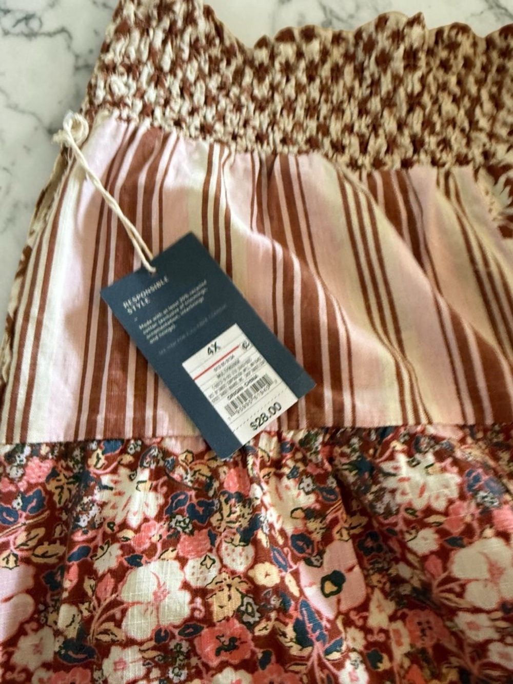 Universal Thread Pink & Brown Patchwork Maxi Skirt - Picture 2 of 2